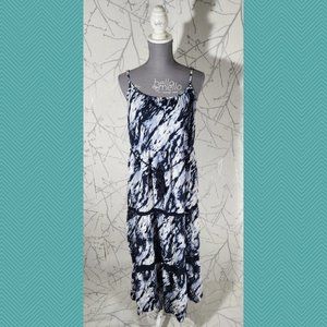 Love & Legend Tie Dye Printed Tiered Strappy Maxi Dress